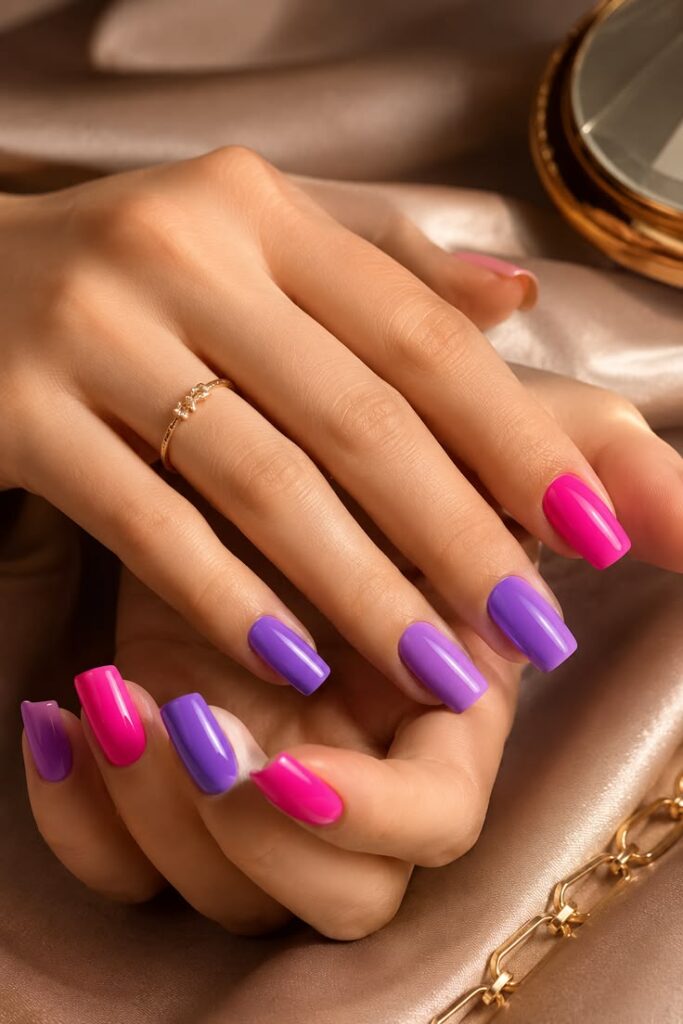 Hot Pink and Purple Color Block With Bold Confidence