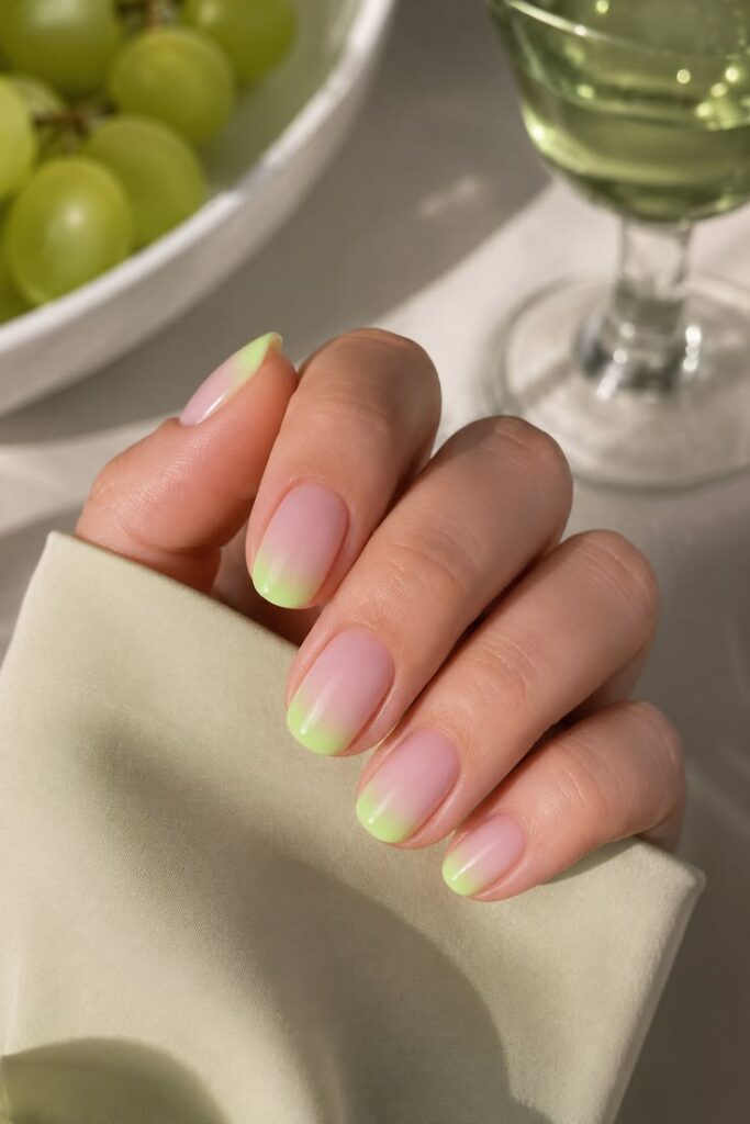 Lime Green Tip Fade With Fresh Energy