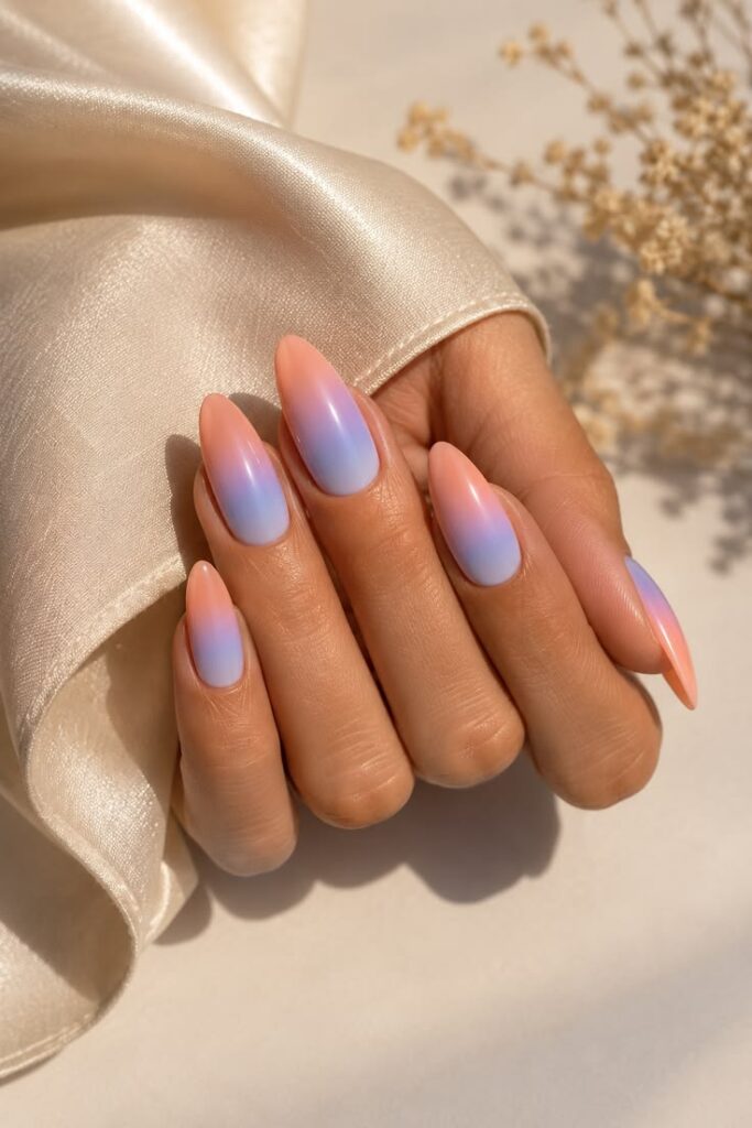 Peach and Periwinkle Sunset Almond