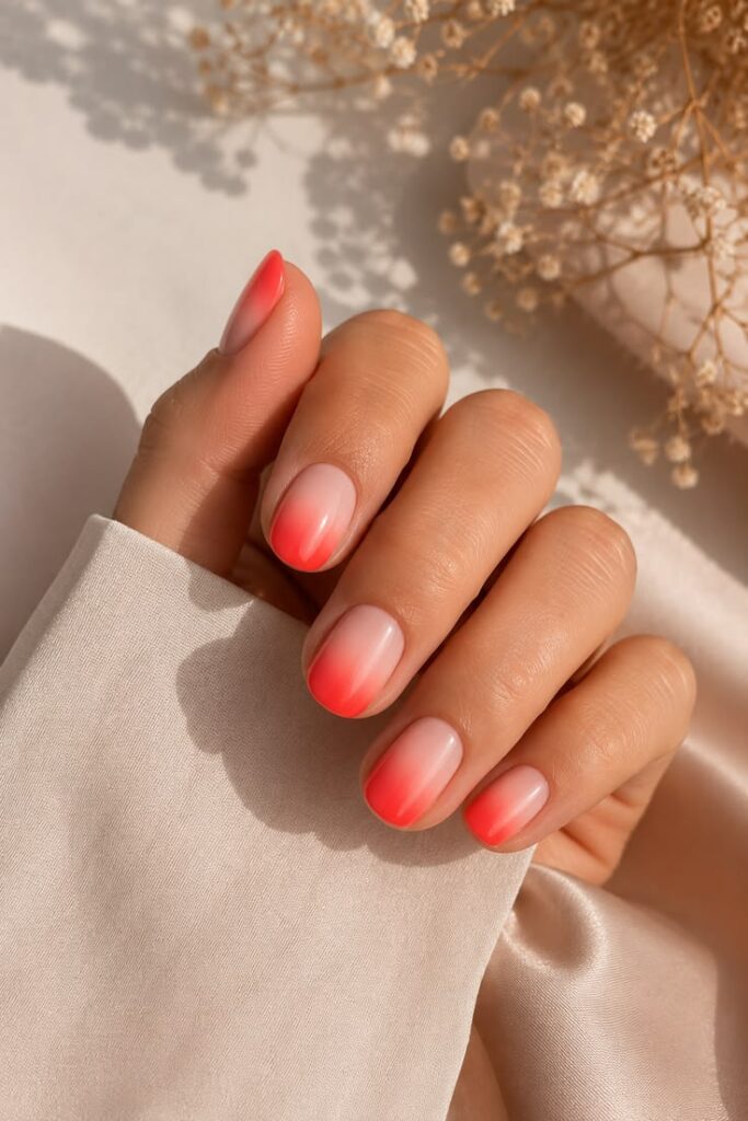 Coral Blush Gradient for Warm Summer Glow
