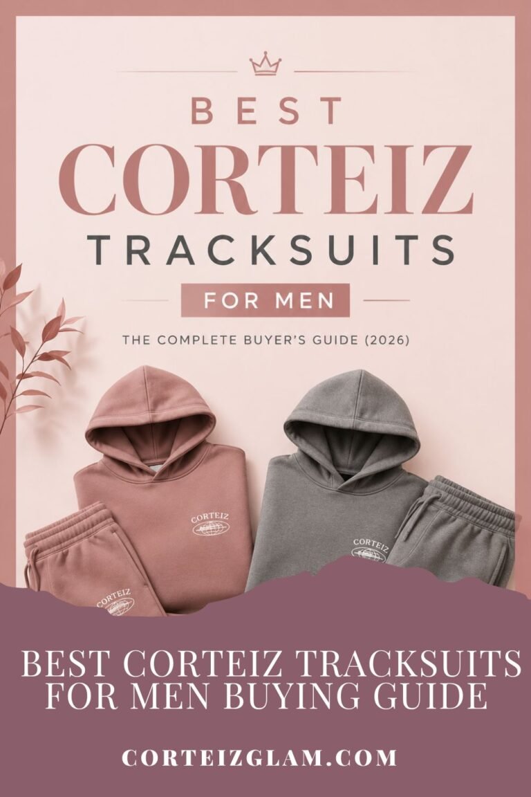 Best Corteiz Tracksuits for Men featuring premium grey and blush streetwear outfits in a minimalist aesthetic design.