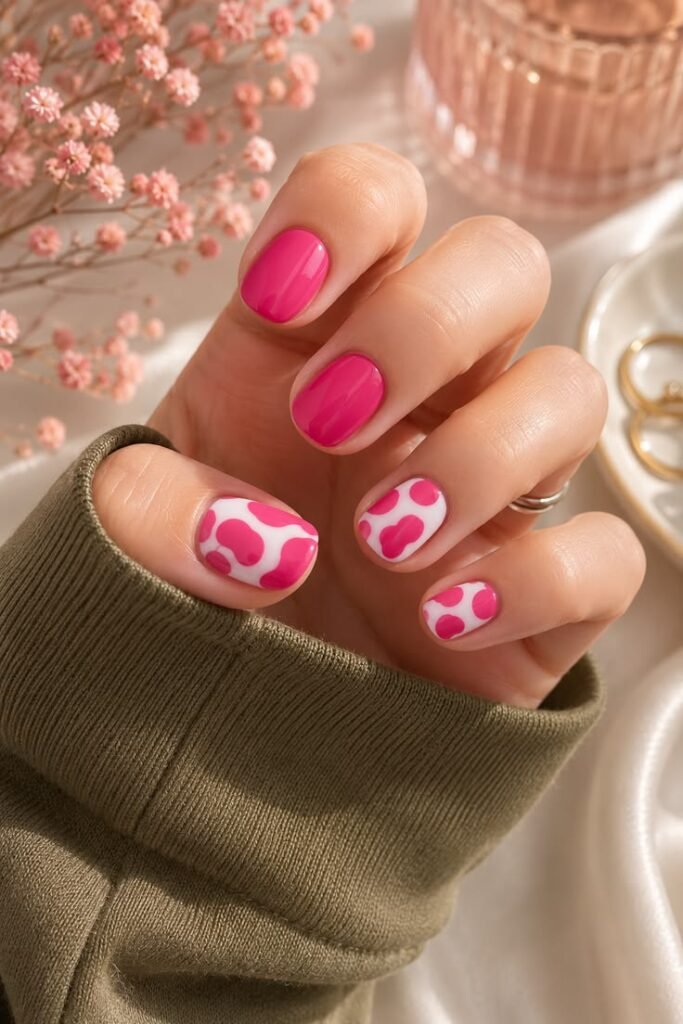 Blush Pink Nails with Gold French Tips