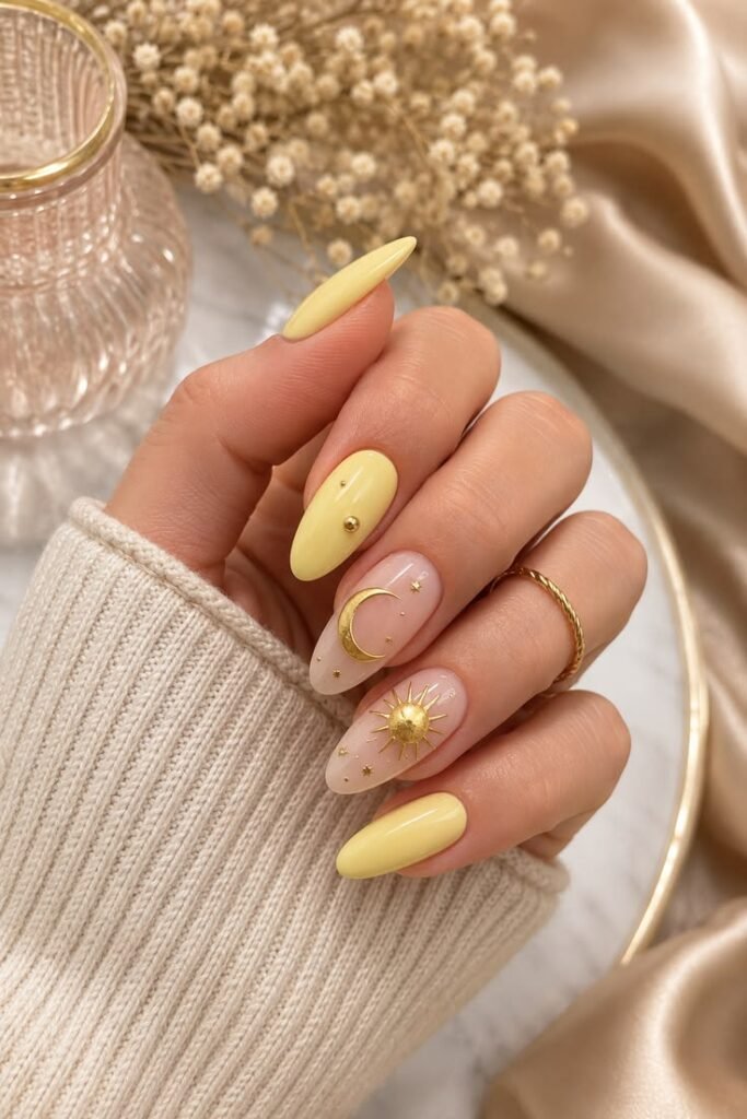 Butter Yellow Celestial Nails