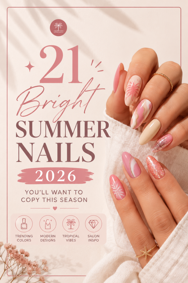 Bright summer nails 2026 with colorful trendy designs