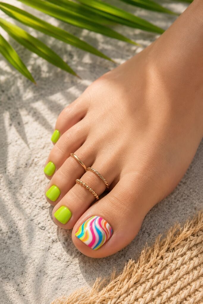 Colorful Retro Swirl With Beach Day Energy