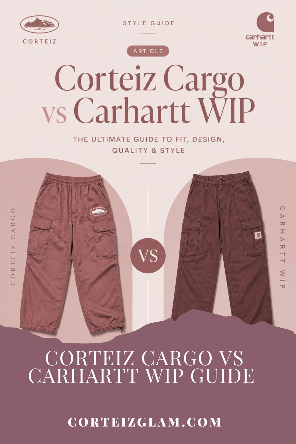 Corteiz Cargo vs Carhartt WIP cargo pants comparison featuring fit, quality, design, and style guide.