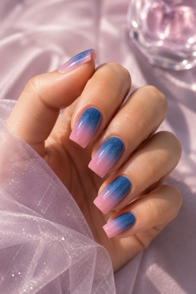 Galaxy Blue and Pink Sparkle Fade