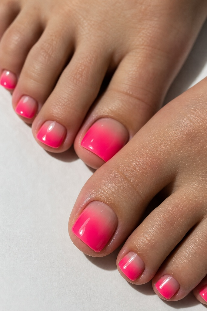 Hot Pink Ombré Fade With Sunset Glow