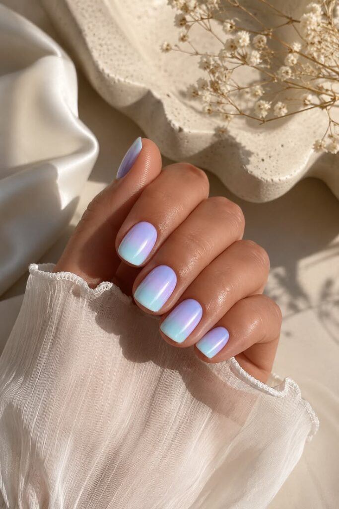 Iridescent Lavender and Mint Shimmer