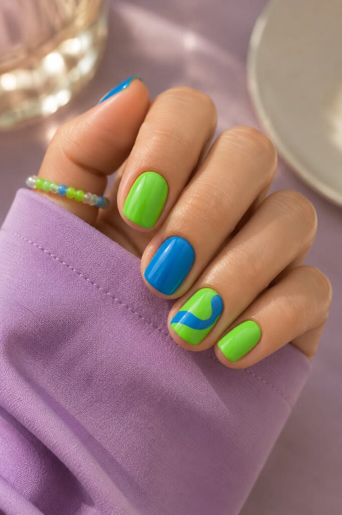 Lime Green and Electric Blue for the Fearlessly Fun July Girl