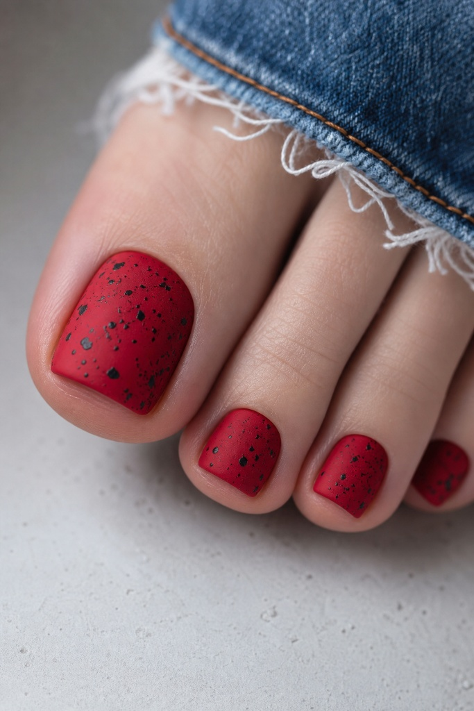 Matte Red Speckle With Cool Retro Texture