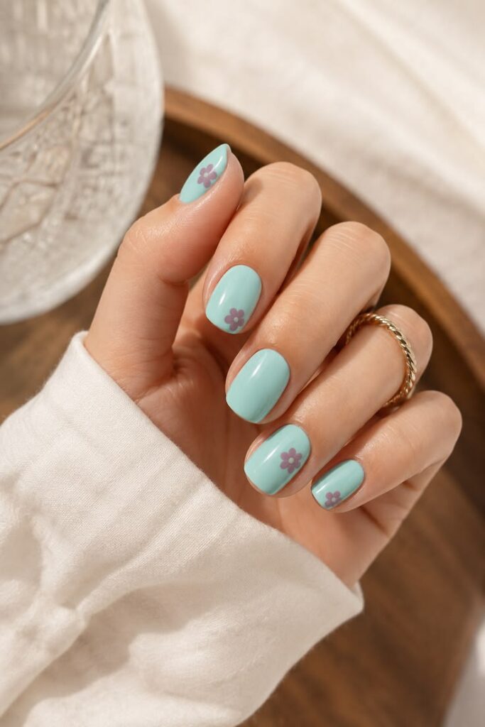 Mint Green With Lavender Flower Accents That Whisper Spring Into Summer