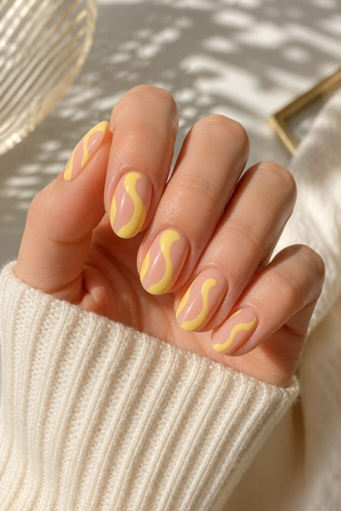 Pastel Colour Block Gel Nails