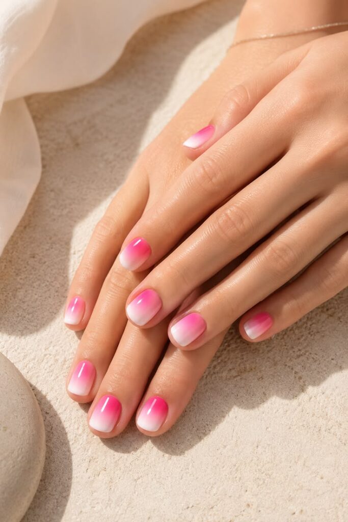 Pink to White Ombré for a Dreamy Gradient Glow