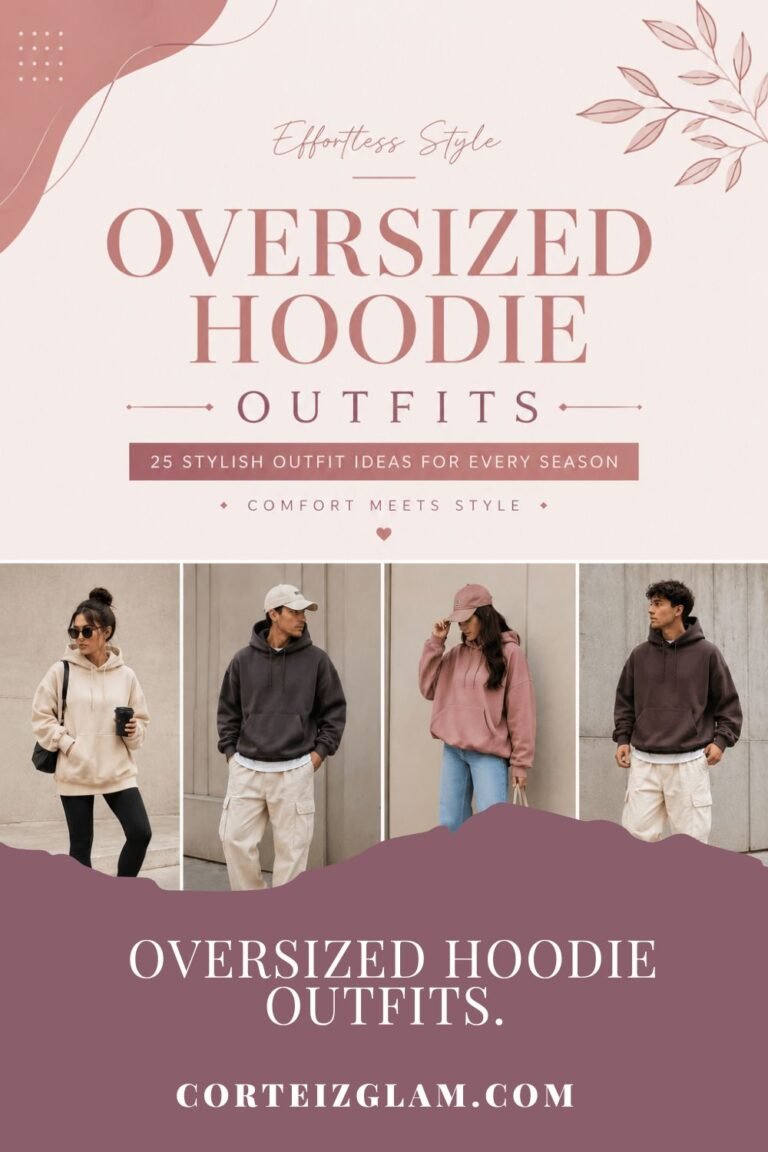 Oversized hoodie outfits featuring minimalist casual streetwear in blush pink and mauve tones with stylish outfit ideas for every season.