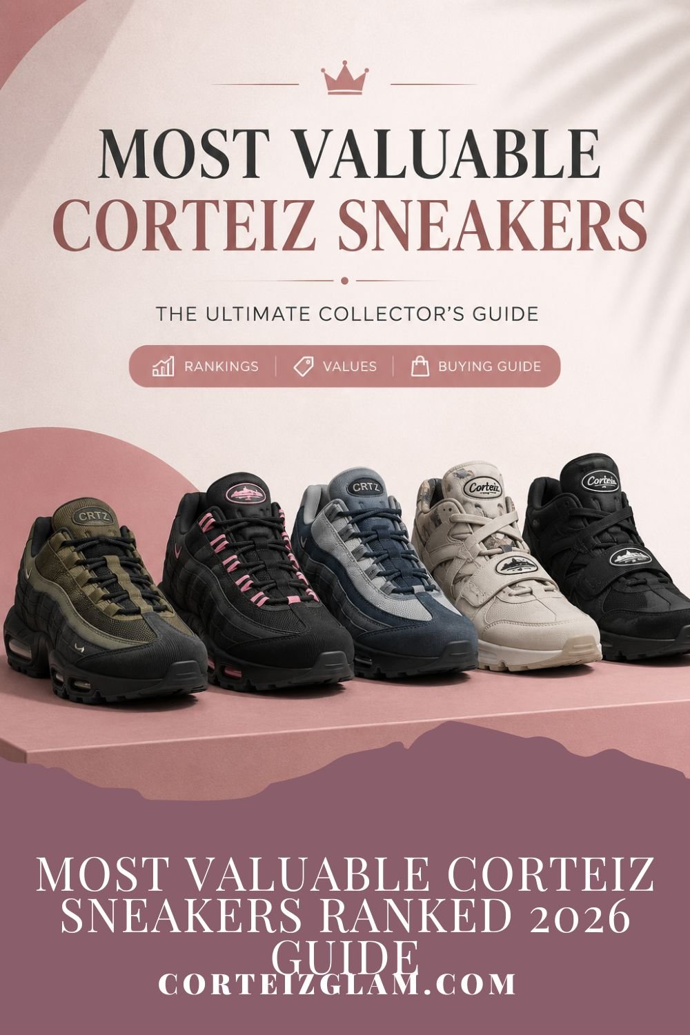Most valuable Nike x Corteiz sneakers in a minimal editorial design.