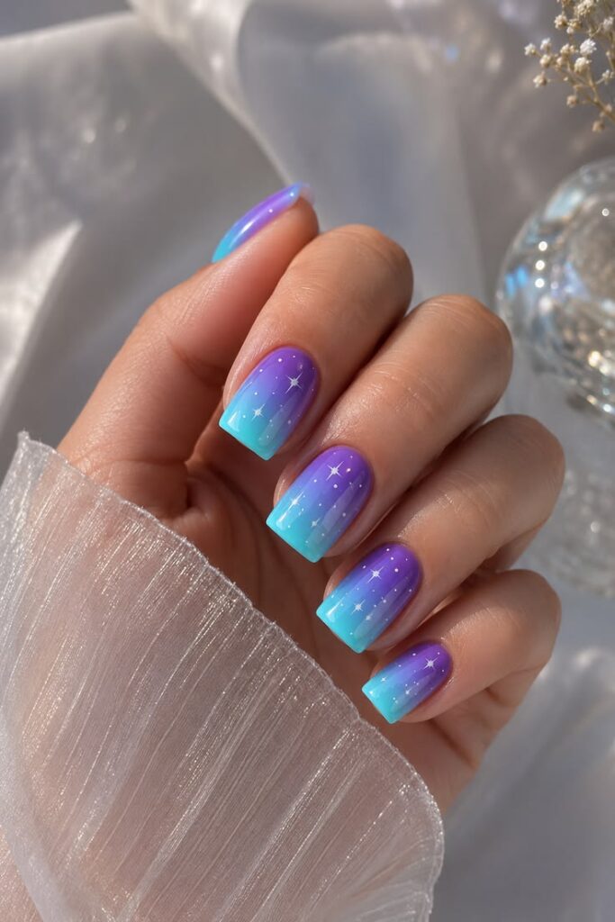 Purple to Turquoise Galaxy Glow