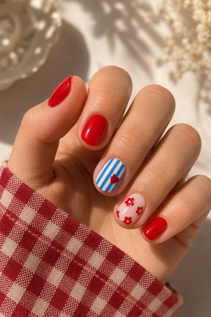Red and Blue Nautical Mix-and-Match for July Coastal Charm