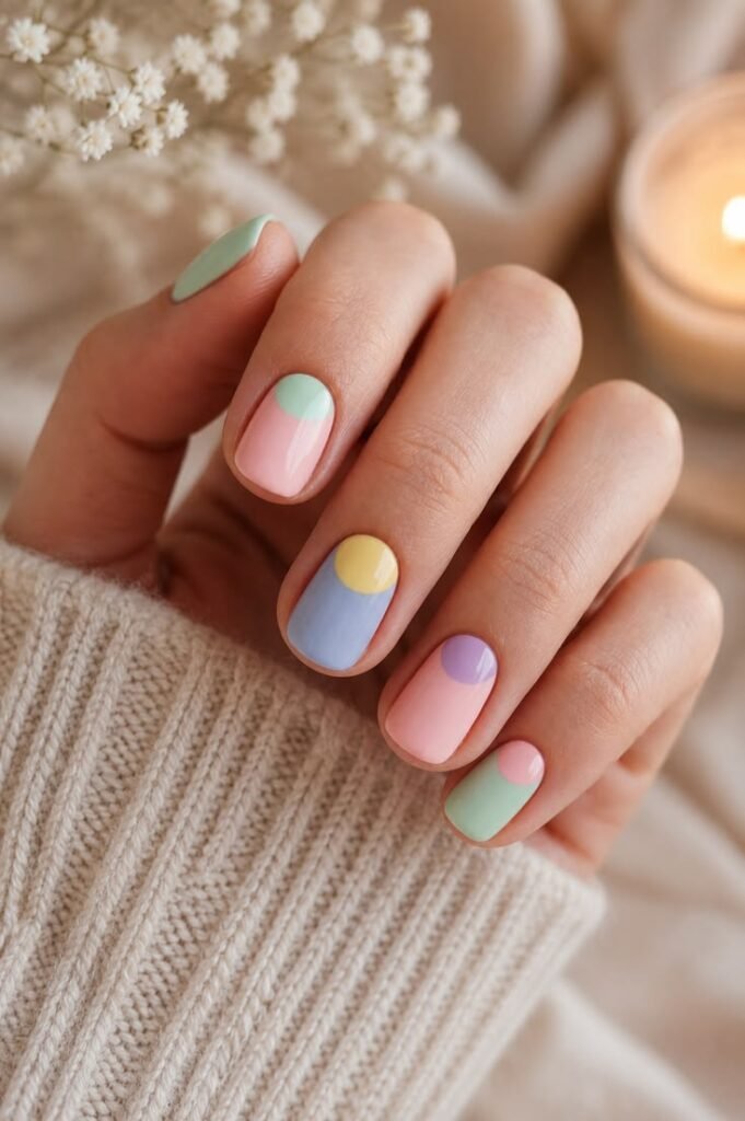 Rose Pink Chrome Gel Nails