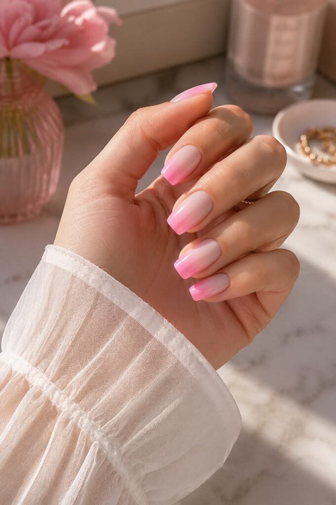 Soft Pink Baby Ombre Nails With Everyday Sweetness