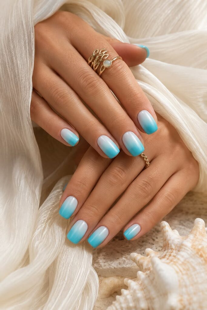 Turquoise to White Ombré With Coastal Calm