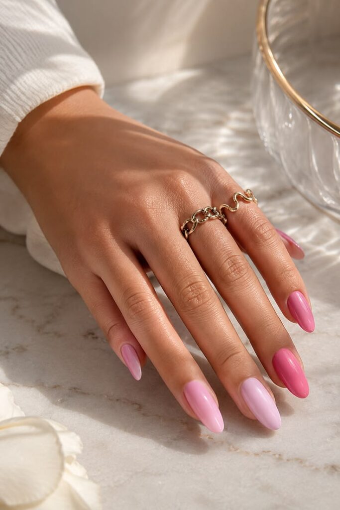 Two-Tone Pink Gradient With Glossy Sweetness