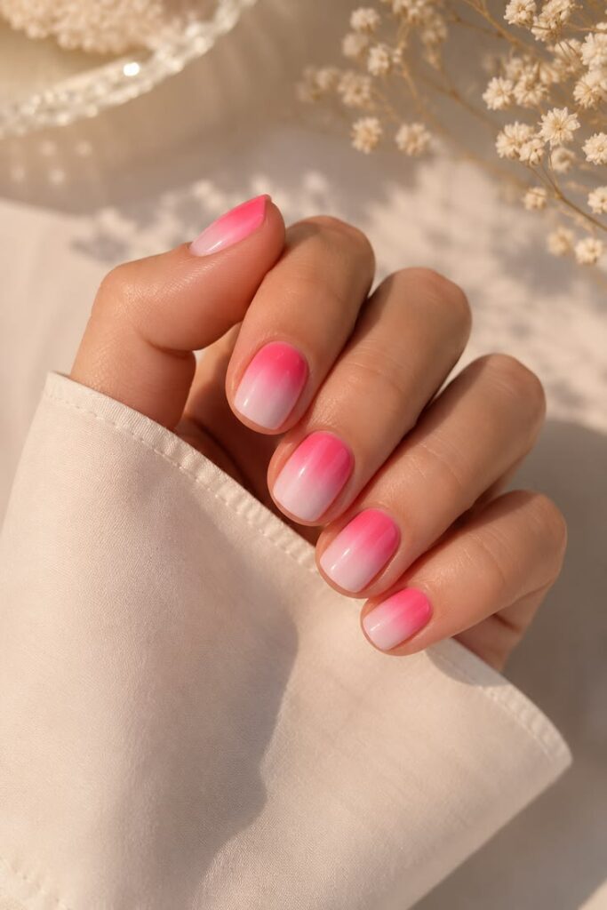 White to Hot Pink Minimal Fade