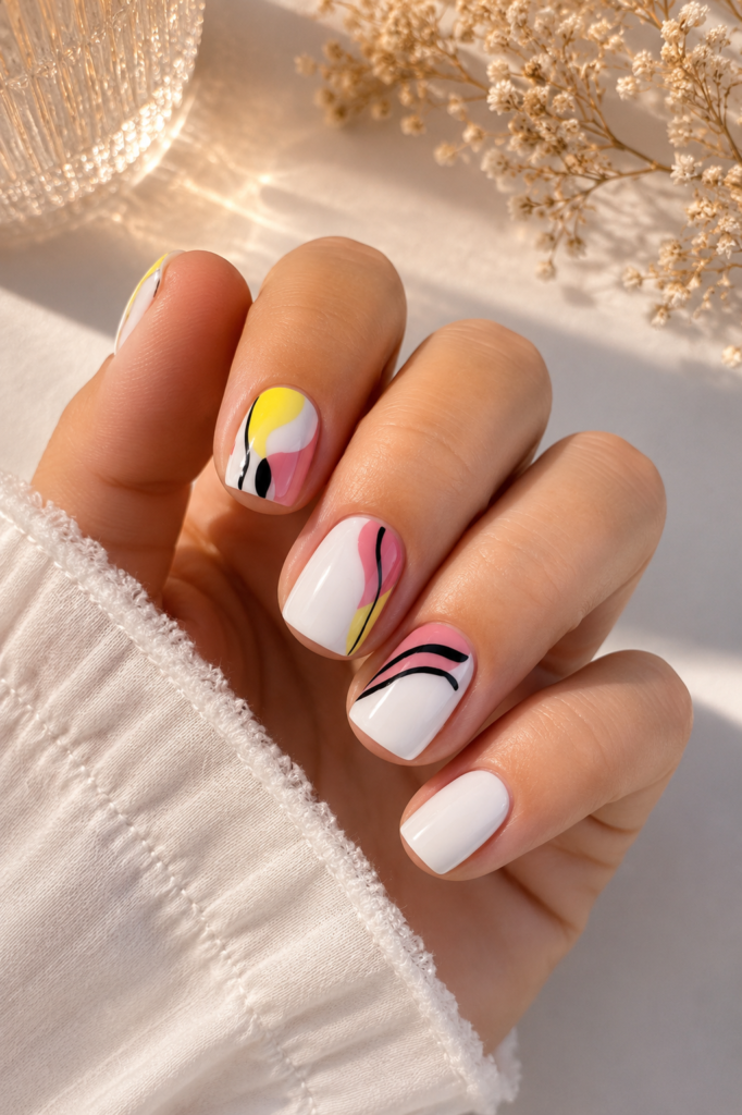 Abstract Pop Art Summer Nails