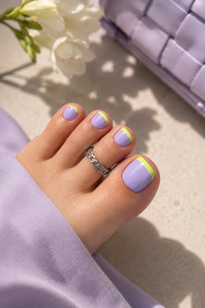 Lavender and Lime French Toes