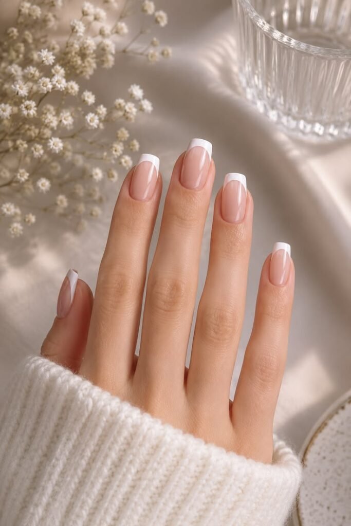 Modern V French Tip Nails