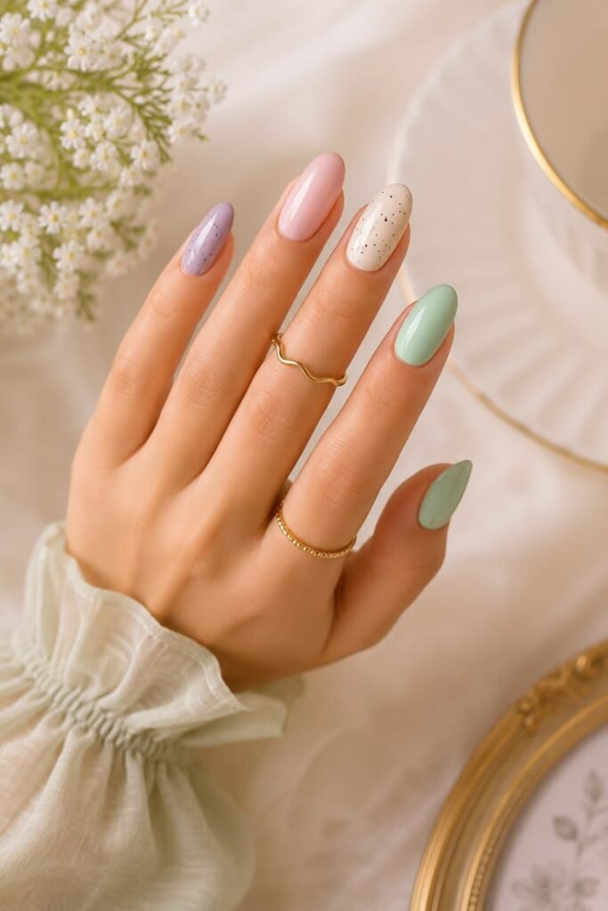 Pastel Speckle Mix Funky Summer Nails