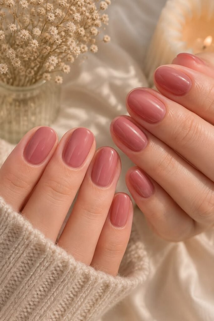 Rosy Jelly Pink Nails With Clean-Girl Summer Glow
