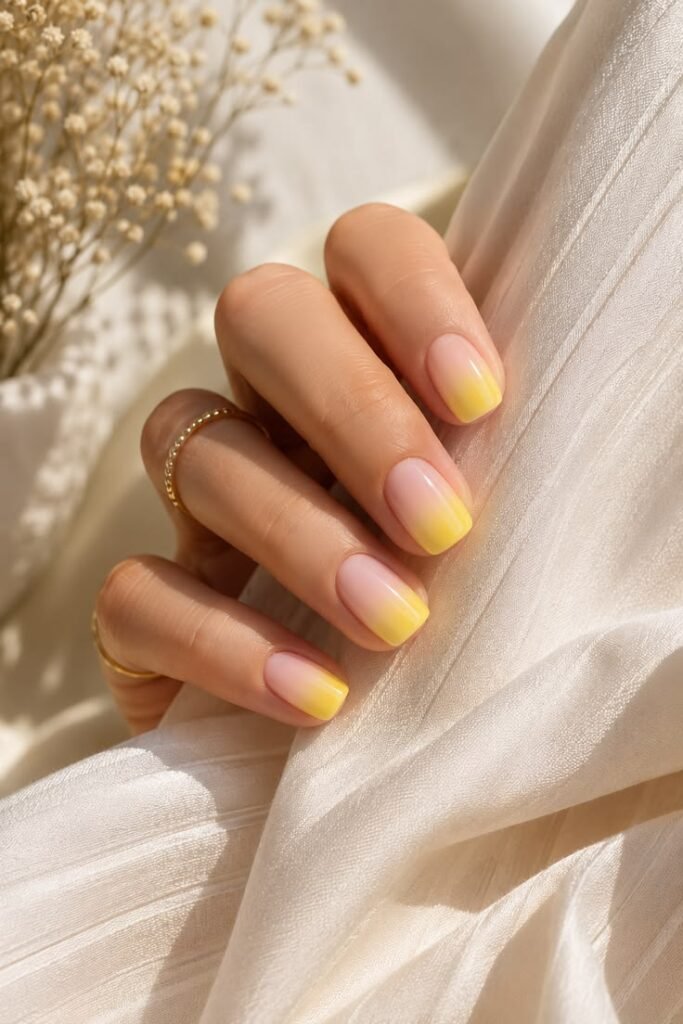 Yellow Ombre French Nails